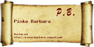 Pinke Barbara névjegykártya
